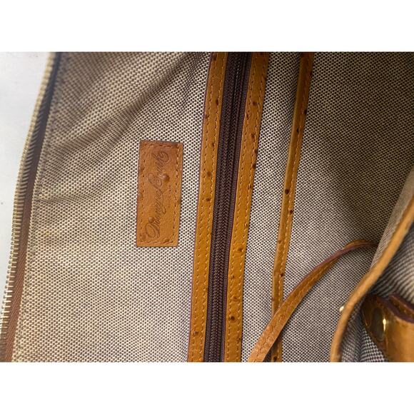 Dooney & Bourke Brown Ostrich Leather Shoulder Bag Large Boho Hobo Caramel - Picture 10 of 15